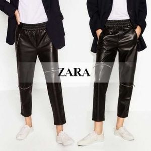 Zara Pants - Zara Premium faux leather zipper jogger pant NWT Zara Pants - Zara Premium faux leather zipper jogger pant NWT